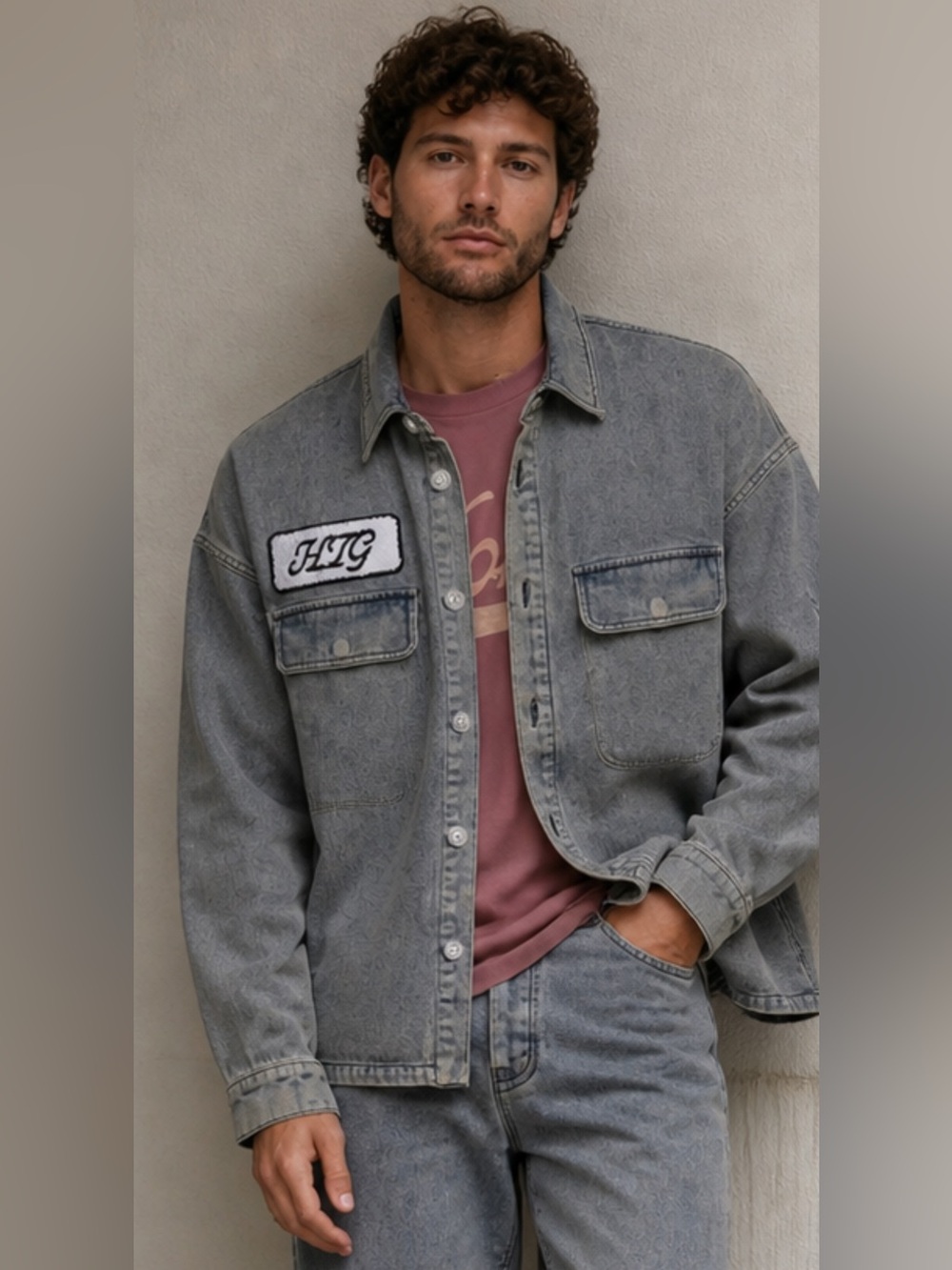 NWT Honor The Gift  HTG Work Denim Shirt Jacket, Shackett in  Indigo Gray Size L